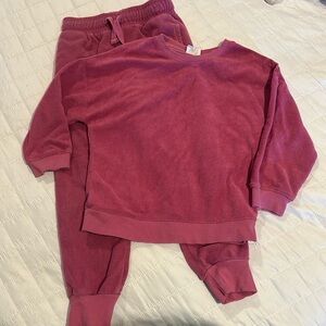 Cotton On Kids Terry Soft 2 pc Jogging Suit Sz 5 Pink Berry